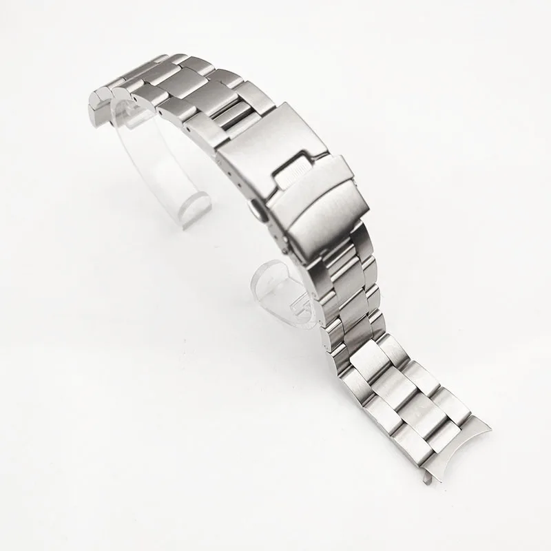 19mm Sliver Hollow Curved End Solid Screw Links Watch strap For Seiko 5 SNXS73K1 SNXS75 SNXS77 SNXS79K1 SNX79J1 Watch Band