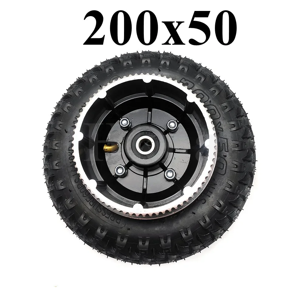 200x50 Wheel with Drive Gear 8X2 InchTire and Inner Tube for Electric Scooter Wheel Chair Truck Pneumatic Trolley Cart Parts