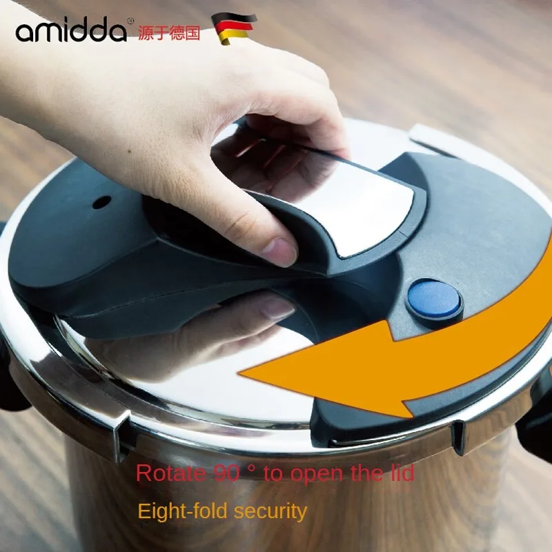 Safe and Durable Amidda German Gas Pressure Cooker with 304 Stainless Steel and Explosion Proof Design