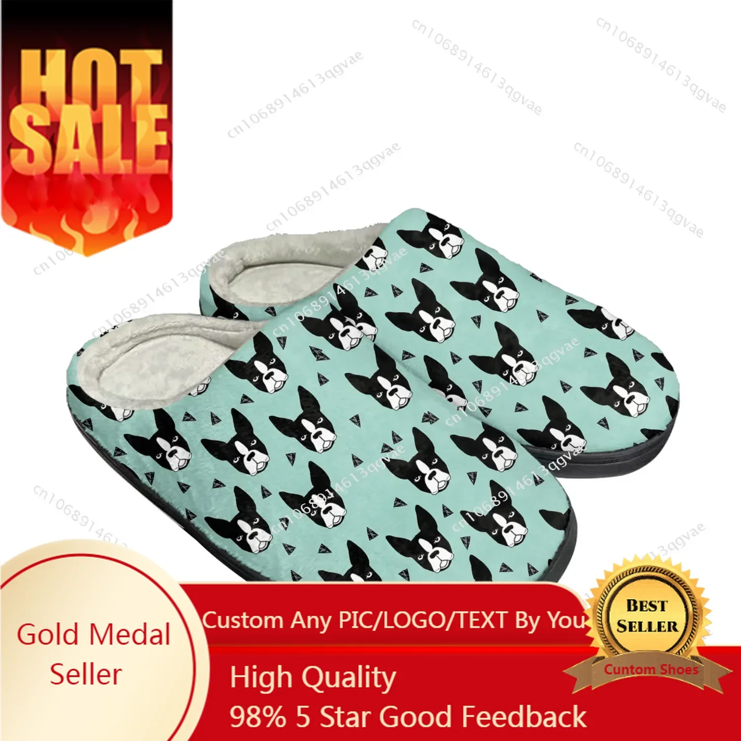 

Boston Terrier Home Cotton Slippers High Quality Mens Womens Plush Bedroom Casual Keep Warm Shoe Customized Thermal Slipper