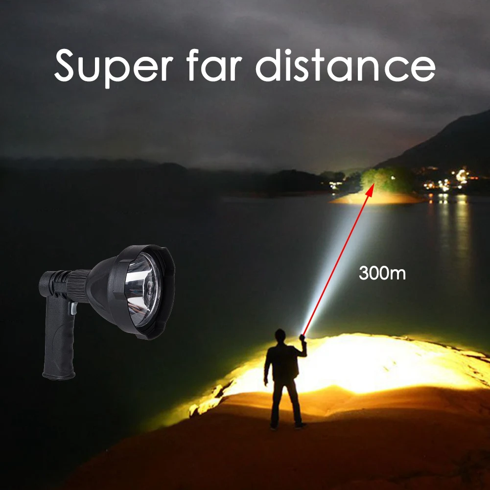 300M Rechargeable LED Flashlight High Power Outdoors Camping Hunting Handed Lamp Portable Spotlight Lantern Searchlight