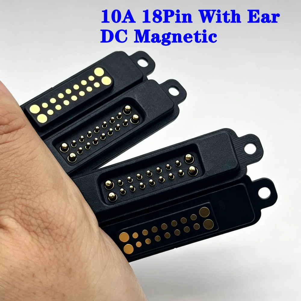 1pcs DC 36V 10A Magnetic Pogo Pin Connector 18Pin Male Female Spring Loaded DC High Current Power Charging Socket