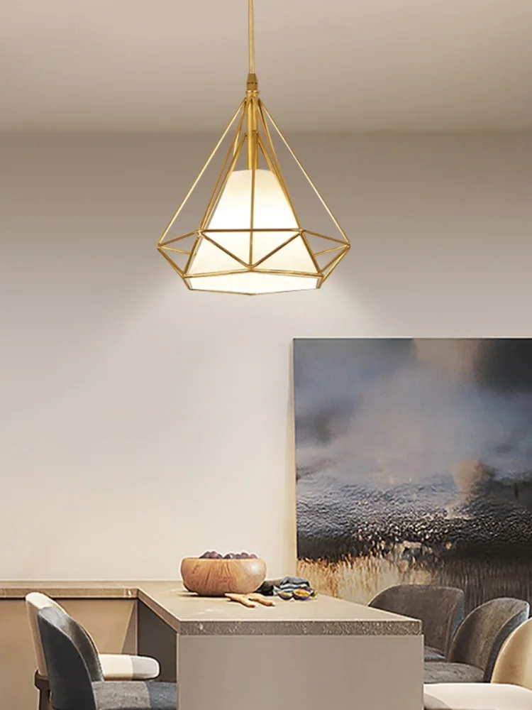 Gold Color pendant lights Triangle shape Nordic Style 1head/3heads  hanging lamp simple metal lights Fixtures Deco Abajur