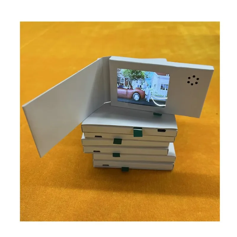 تذكارية 2.4 بوصة كتاب دعوة صغير هدية الزفاف الجدة LCD فيديو بطاقة المعايدة كتيب ضيف حفلة الأعمال #3