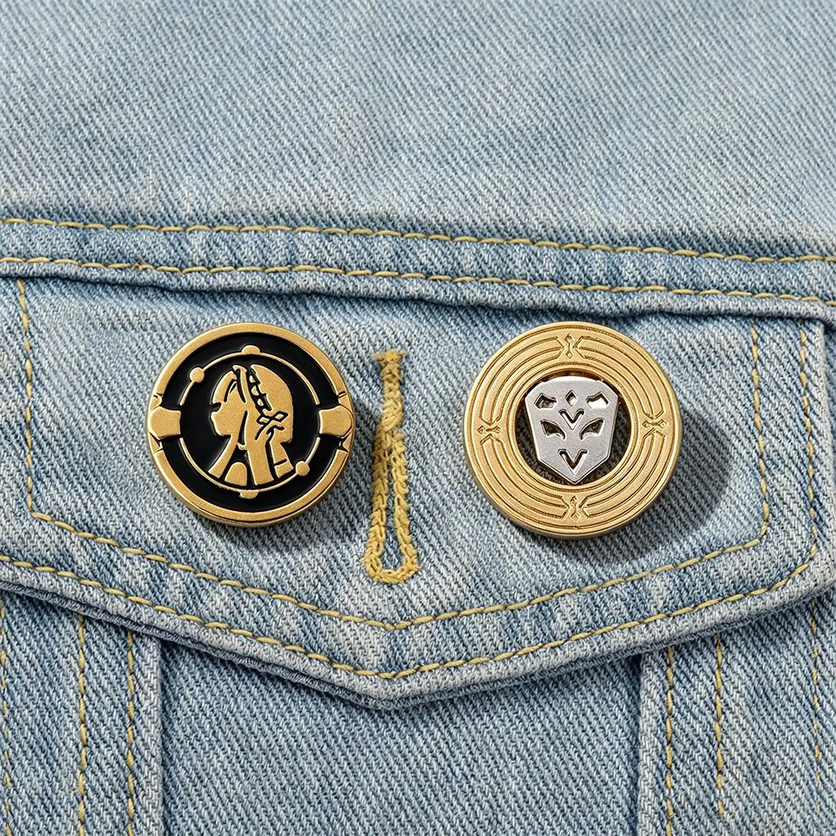 2Pcs/Set Game Honkai Star Rail Herta Coin Belobog Coin Enamel Brooch Backpack Lapel Metal Badge Cosplay Accessories Jewelry Gift