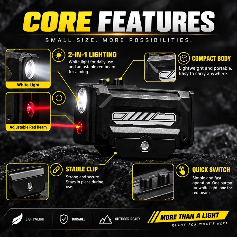 Stable Durable Mini Rail Flashlight One-Touch Button Hobby Leisure Model Modification Lighting Supply