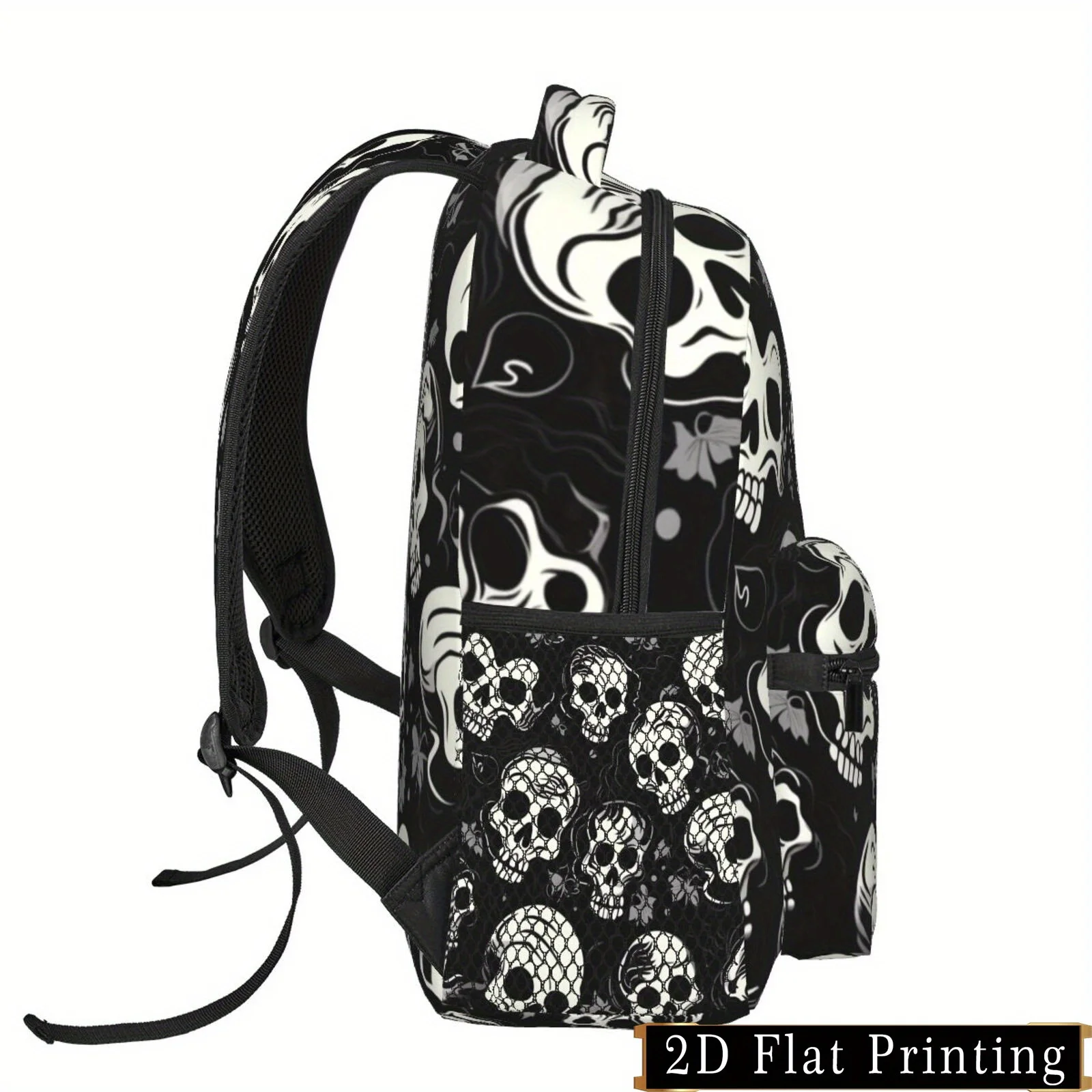Skeleton Print Pattern, Shoulder Strap Back and Waist Protection Design Backpack Fashionable for ipad Laptop Backpack