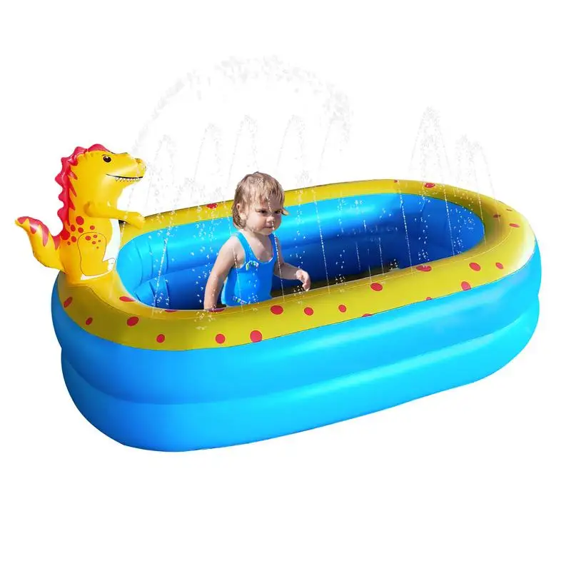 Children Swimming Pool Inflatable Spray Pool Foldable Baby Bathtub Outdoor Dinosaur Sprinkler Game Pad Kids Water Toys dropship