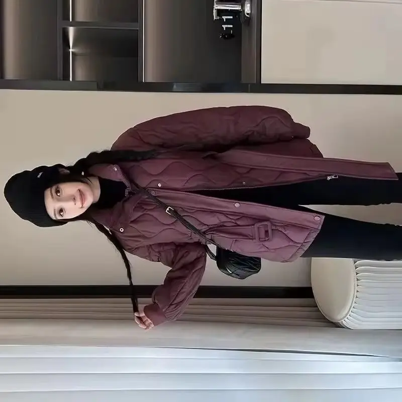 

Down Cotton Jacket Women Parkas 2025 New Winter Korean Thick Warm Cotton Padded Waist Female Outerwear Explosions Ladies Tops