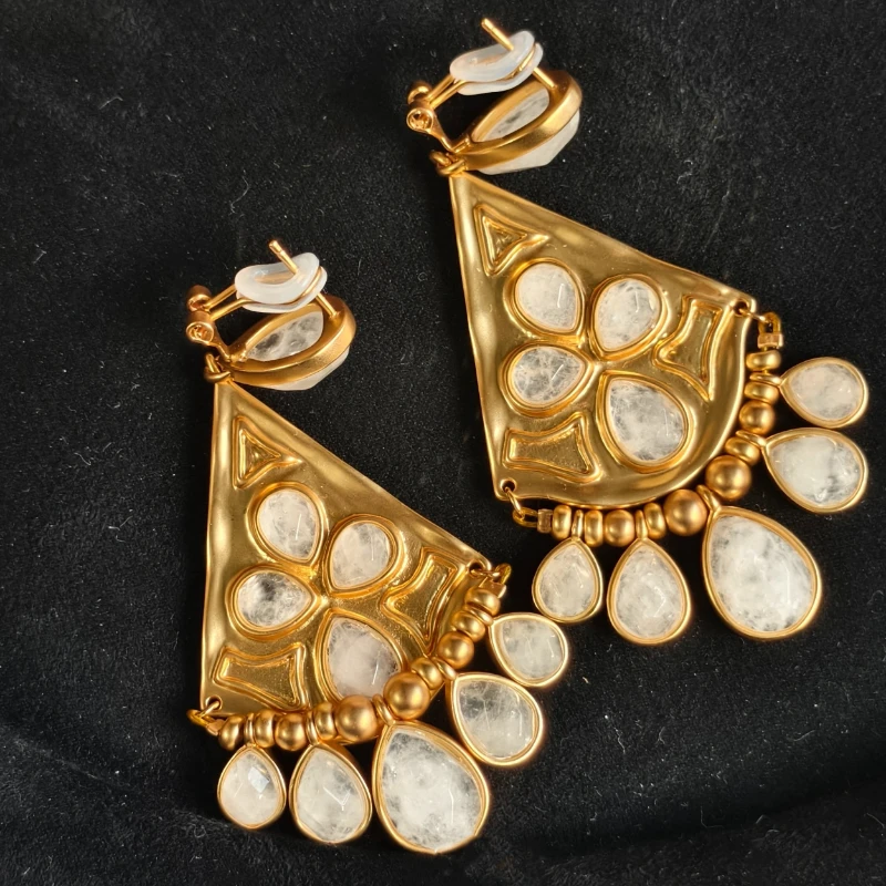 

Europe Top Quality Natural Crystal Pearl Pendant Water Droplet Luxury Earrings Women Exquisite Gifts