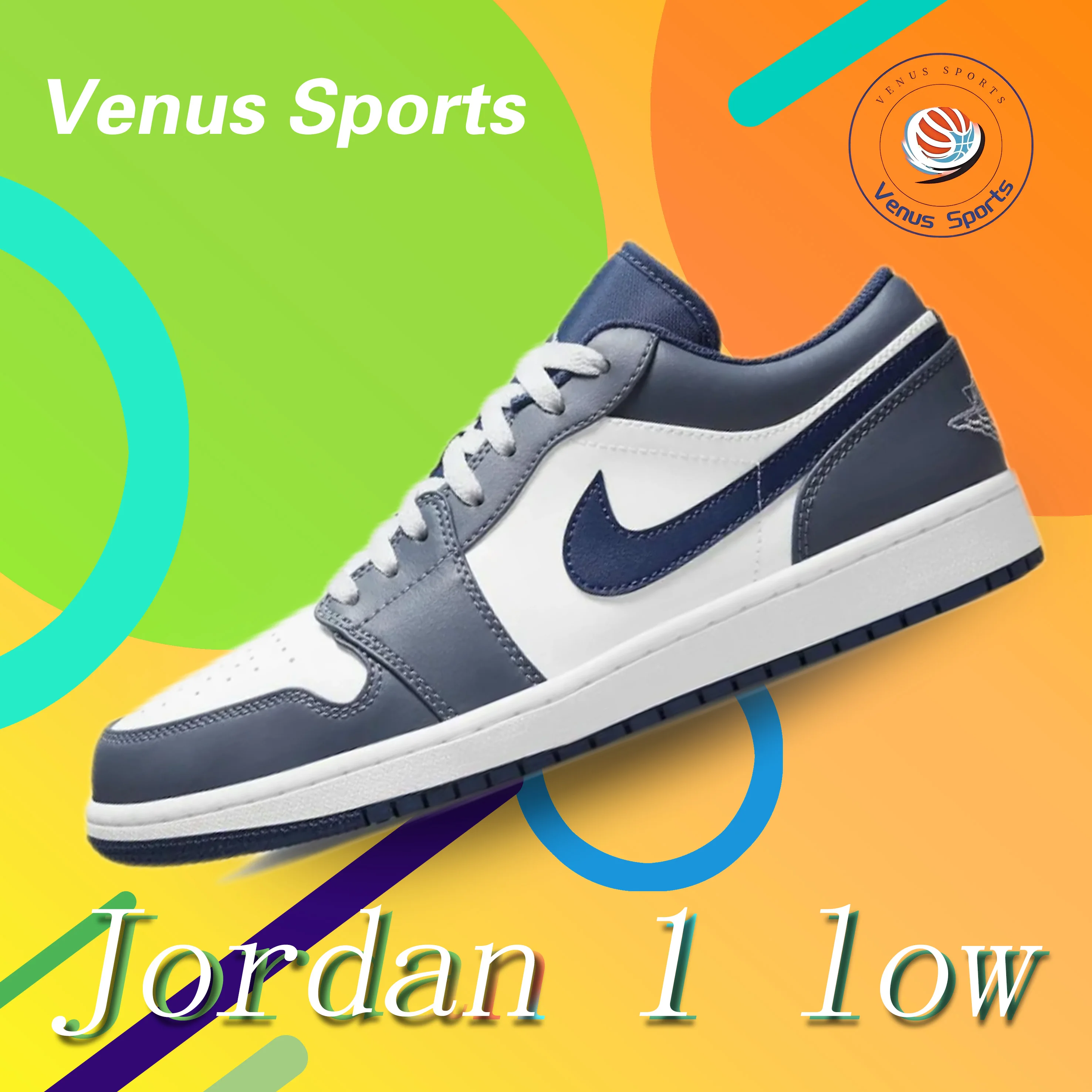 Jordan Air Jordan 1 low low top retro board shoes navy blue comfortable versatile lightweight wear-resistant