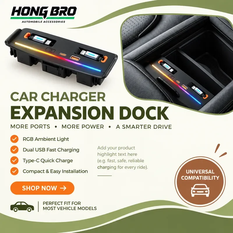 for Geely Galaxy L7 Car Central Control Charging Dock Station Cigarette Lighter Modified Super Fast Charger with Atmosphere