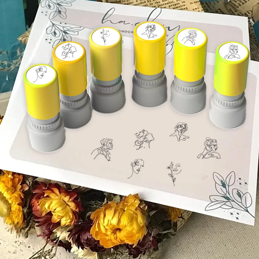 Abstract portrait seal artistic behavior utopian abstract line draft pattern black sketch sketch black mark