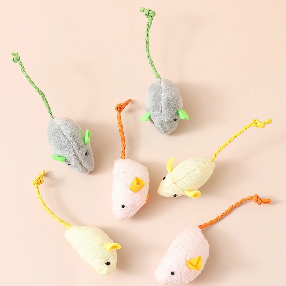 

3Pcs Plush Simulation Mouse Cat Toys Bite Resistance Plush Mouse Cat Interactive Toy Kitten Playing Toy Pet Supplies