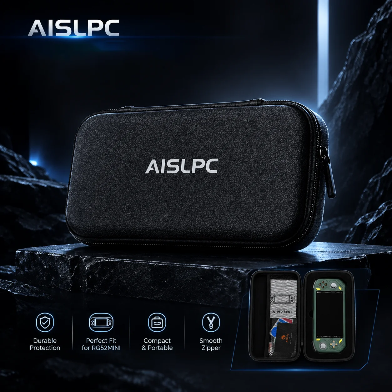 AISLPC Storage Bag Antifall for RG52 MINI, Shockproof Portable Protective Storage Bag for Retro Game Console & Accessories