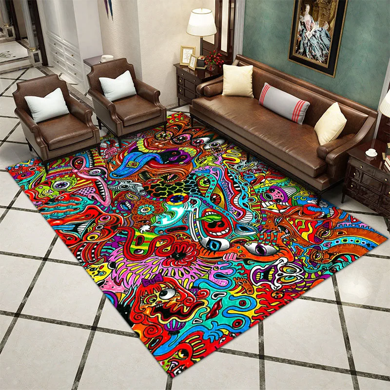 

Colorful Geometric 3D Printing Carpets for Living Room Bedroom Large Area Rugs Modern Home Decoration Washable Floor Lounge Mat