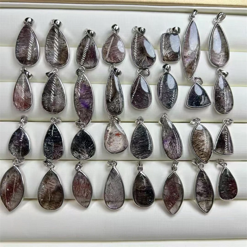 

S925 Natural Firework Stone Pendant DIY For Earring Bracelet Reiki Healing Stone DIY Accessories Gift 1PCS