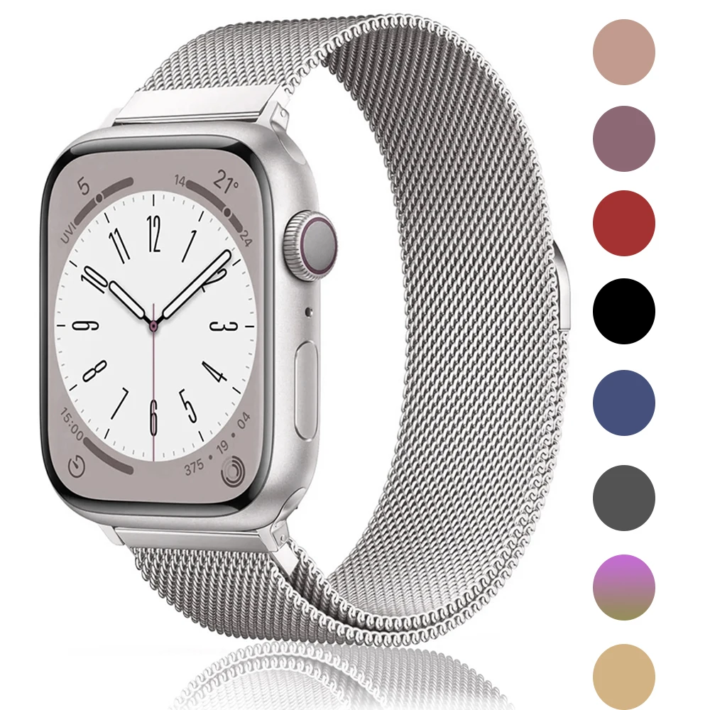 Milanese Loop for Apple Watch Bands 42mm 44mm 45mm 49mm 38mm 40mm 41mm Stainless Steel Adjustable Sports and Leisure Bracelett