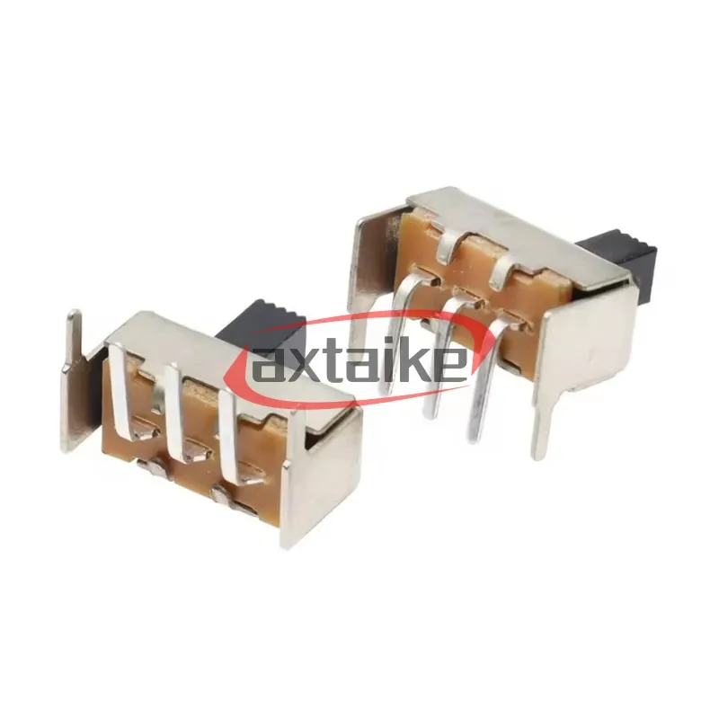 20PCS SS12F23/VG5 3Pin 1P2T Slide Switch - 90° Curved Needle 0.5A 50V 5mmH with Fixed Feet PCB Mount for Electronics