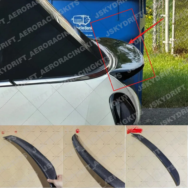 

For Mini Cooper S Hatchback R52 Carbon Fiber Rear Trunk Middle Spoiler Stick Lip