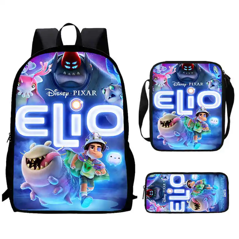 

Disney Child School Backpack with Shoulder Bags,Pencil Bags for Aged 5-10,Cartoon ELIO School Bags for Boys Girls,Best Gift for