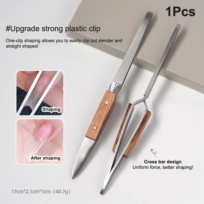 1Pcs Acrylic Stainless Steel Nail Shaping Tweezers(17cm)Multifunctional Shaped Nail Clip Nail Curve Nipper Nail Shaping Clip