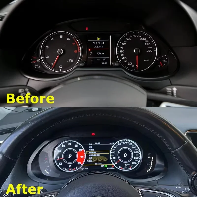 

LCD Digital Cluster For Audi A4L A4 A5 Q5 SQ5 S4 RS4 S5 RS5 2008-2018 Dashboard Crystal Panel Virtual Cockpit Speedometer