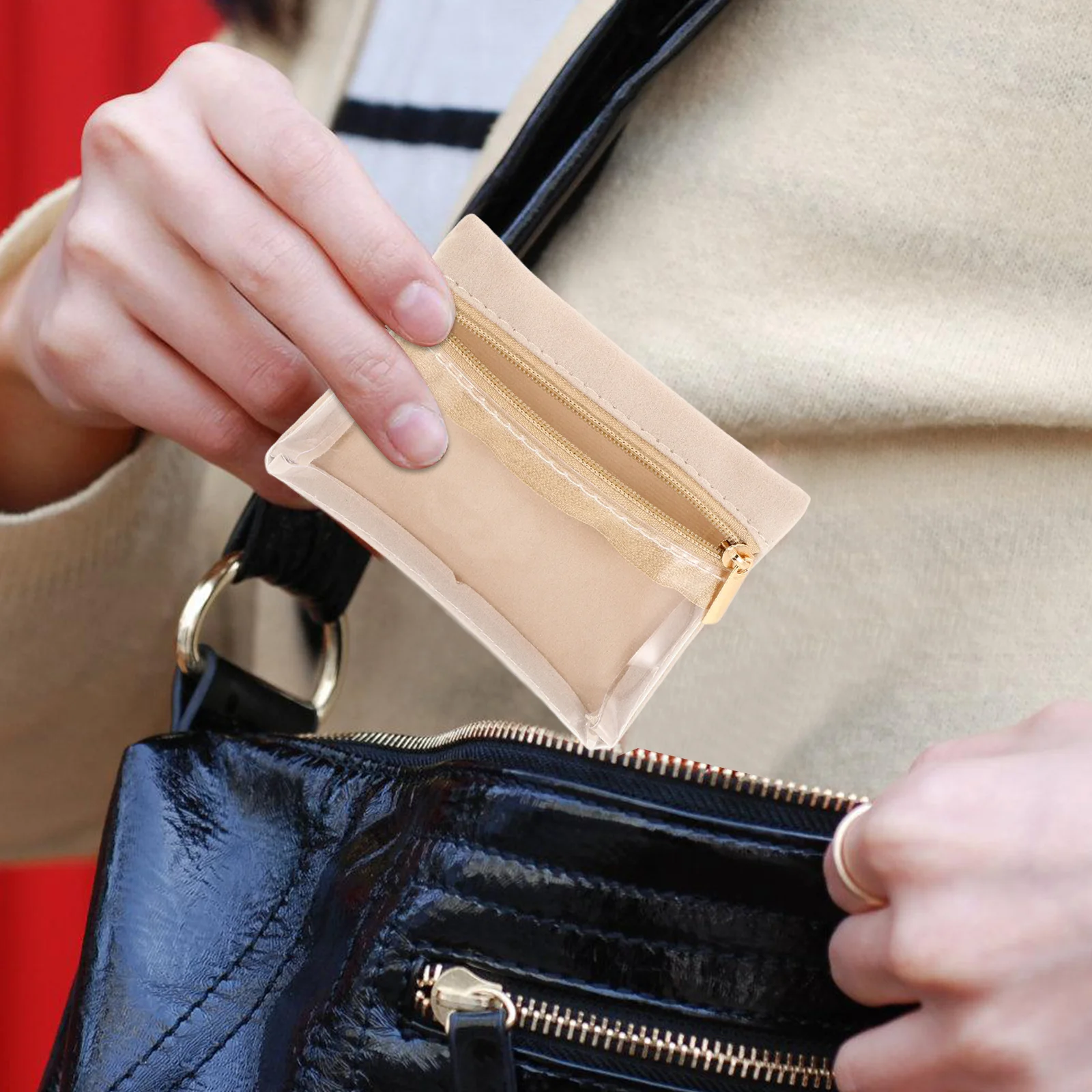 

Mini Jewelry Organizer Pouch Clear Travel Storage Bag with Zipper Pocket for Rings Earrings Bracelets Diaper Bag Organizer