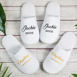 Personalized Bachelorette Party Favor Bride Bridesmaid Name Slippers Bridal Shower Supplies Wedding Spa Day Slippers Hen Do Gift