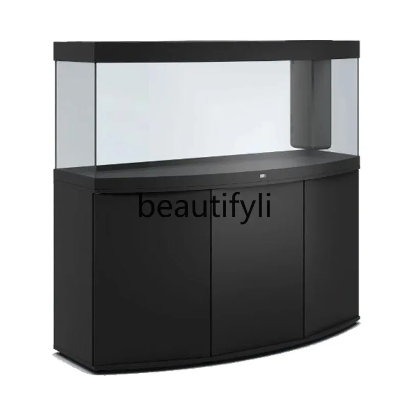 Curved glass fish tank Vision450 1.5m black wood grain aquarium H