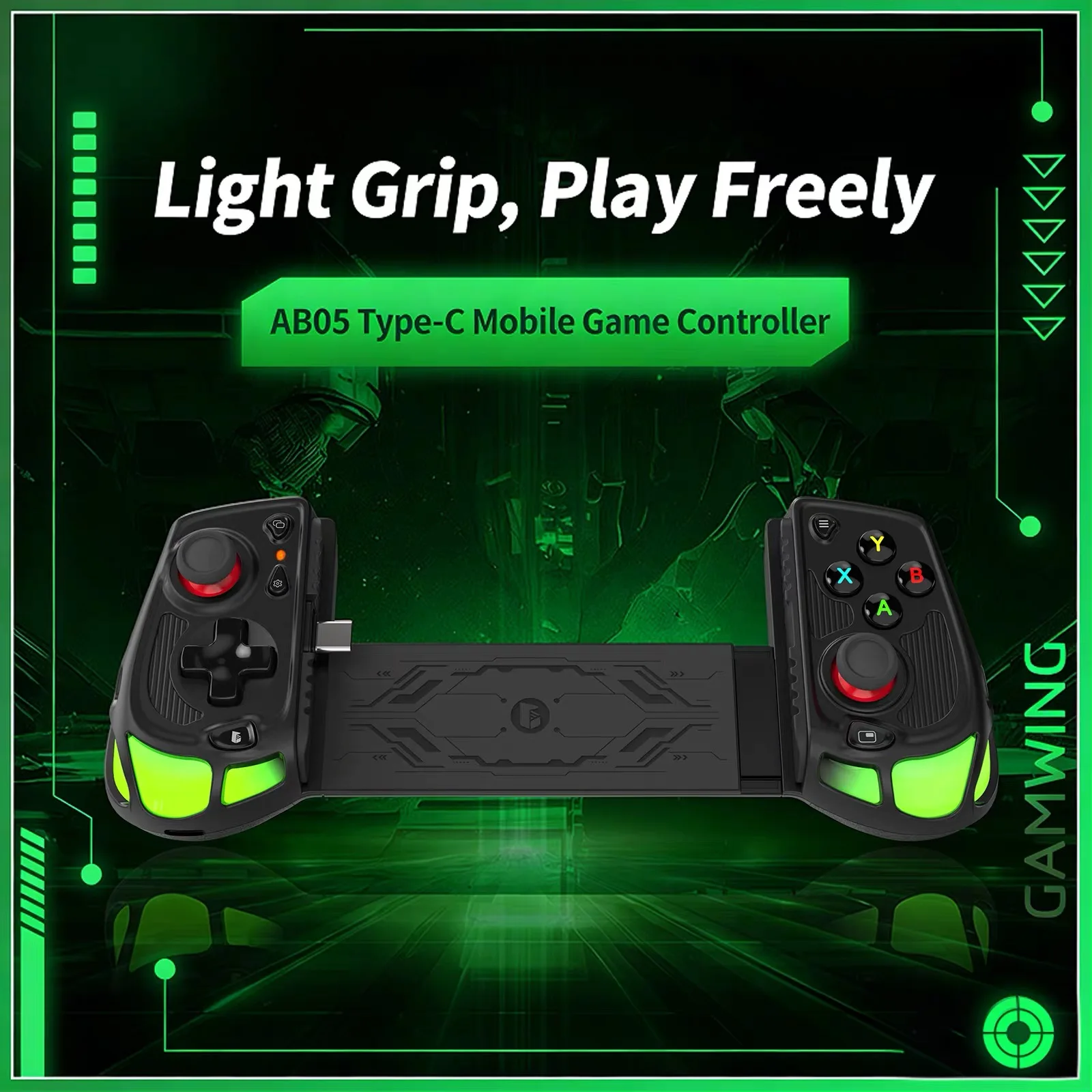 

Оригинальный игровой контроллер Gamwing Type-C AB05 с проводным и Bluetooth-подключением, раскладной, для мобильных телефонов, Black Myth Chicken, iOS, Android