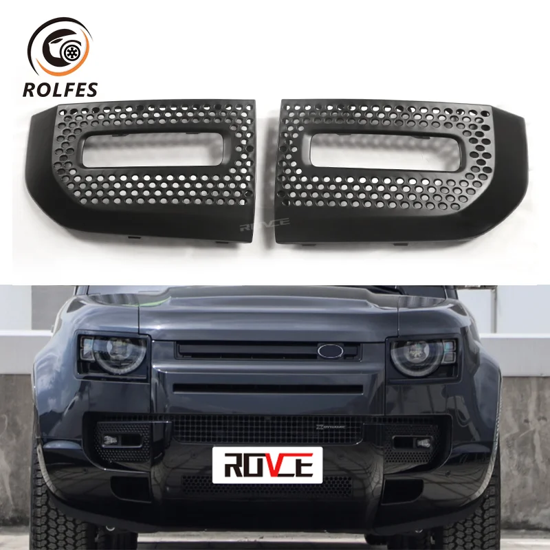 

ROLFES Car Front Fog Lamp Cover Hoods Foglights Frame Cases For Land Rover Defender 2020 Decorative Accessoires