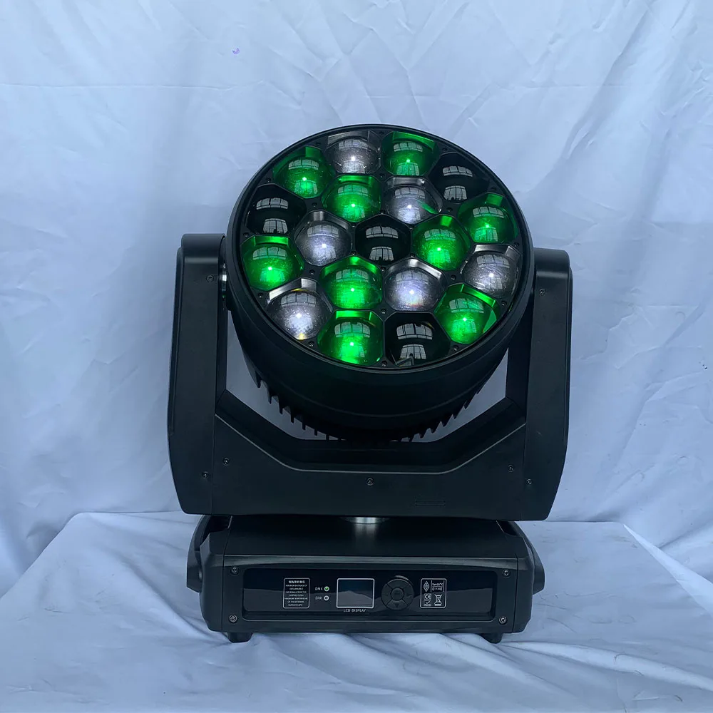 19X60W LED Bee Eye Moving Head Stage Light Colorful Inifite Focus Wash Zoom DJ Equipment for Concert Event Party Lightshow