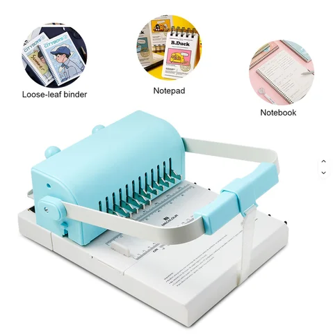 Double Function Coil Wire Binding Machine 12 Hole Mini Iron Ring Punching And Binder Machine for DIY Crafts Scrapbooks Calendars