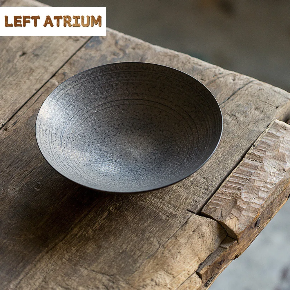 support-de-roulement-de-pot-en-ceramique-doree-fait-a-la-main-fer-ancien-pot-de-brassage-sec-vitre-a-la-rouille-plateau-a-the-assiette-de-collation-de-fruits-pour-la-decoration-du-the