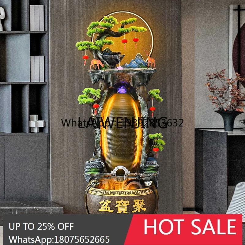 

B1 rockery flowing water fountain fish tank curtain wall entrance ecological decoration ornament