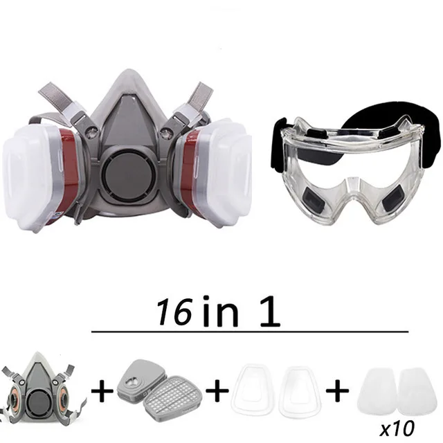 Neue 7 in1/16 in1 6200 Staubgas-Atemschutz maske Halbgesichts-Staub maske zum Lackieren Sprühen organischer Dampf chemischer Gas filter Arbeits sicherheit
