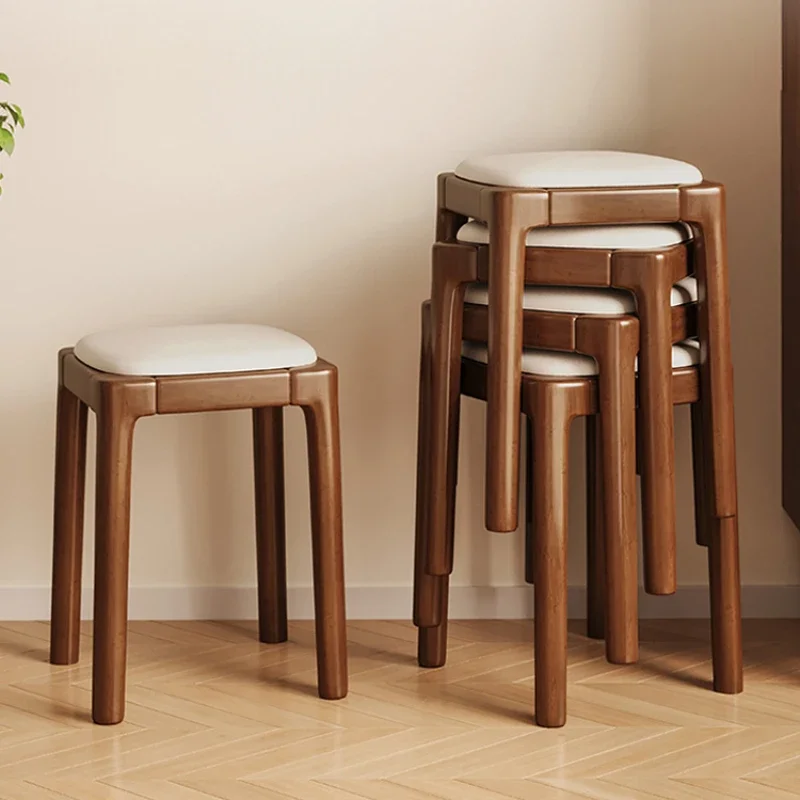 Taburete telescópico de mimbre, silla de almacenamiento, sillas de comedor, taburetes rústicos cuadrados de madera, muebles de sala, cocina, barato