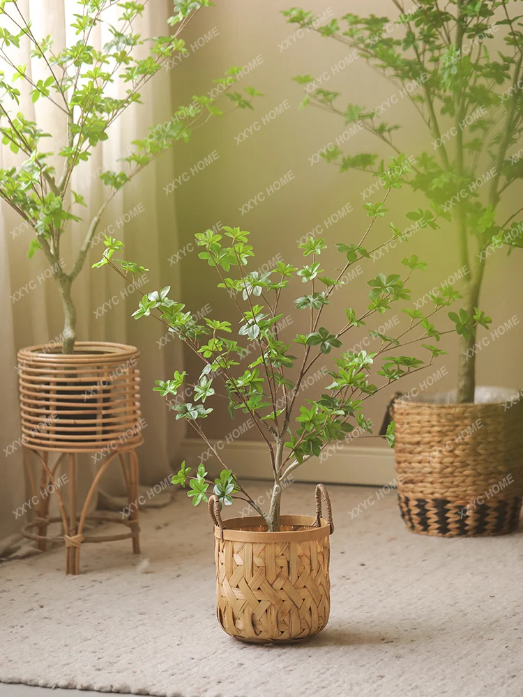 Bell Tree Large Imitative Tree Green Plant Landscaping Decoration Fake Trees Plant Pot Indoor Living Room Floor Stand Decoration