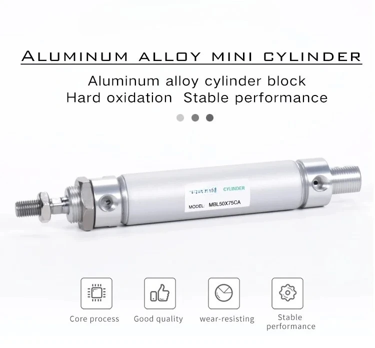 MBL40 * 25X35X100X150X200*250X400*500SAluminum Alloy Mini Magnetic Compact Pneumatic Cylinder Pneumatic Double Action
