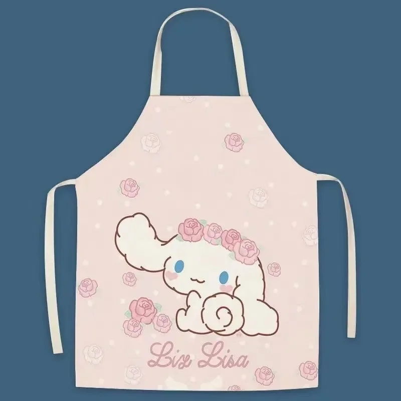 Cute Sanrio Cinnamon Dog Parent-child Apron Adult Hanging Neck Disposable Kitchen Anti-oil Linen Sleeveless Waist Cleaning Tool