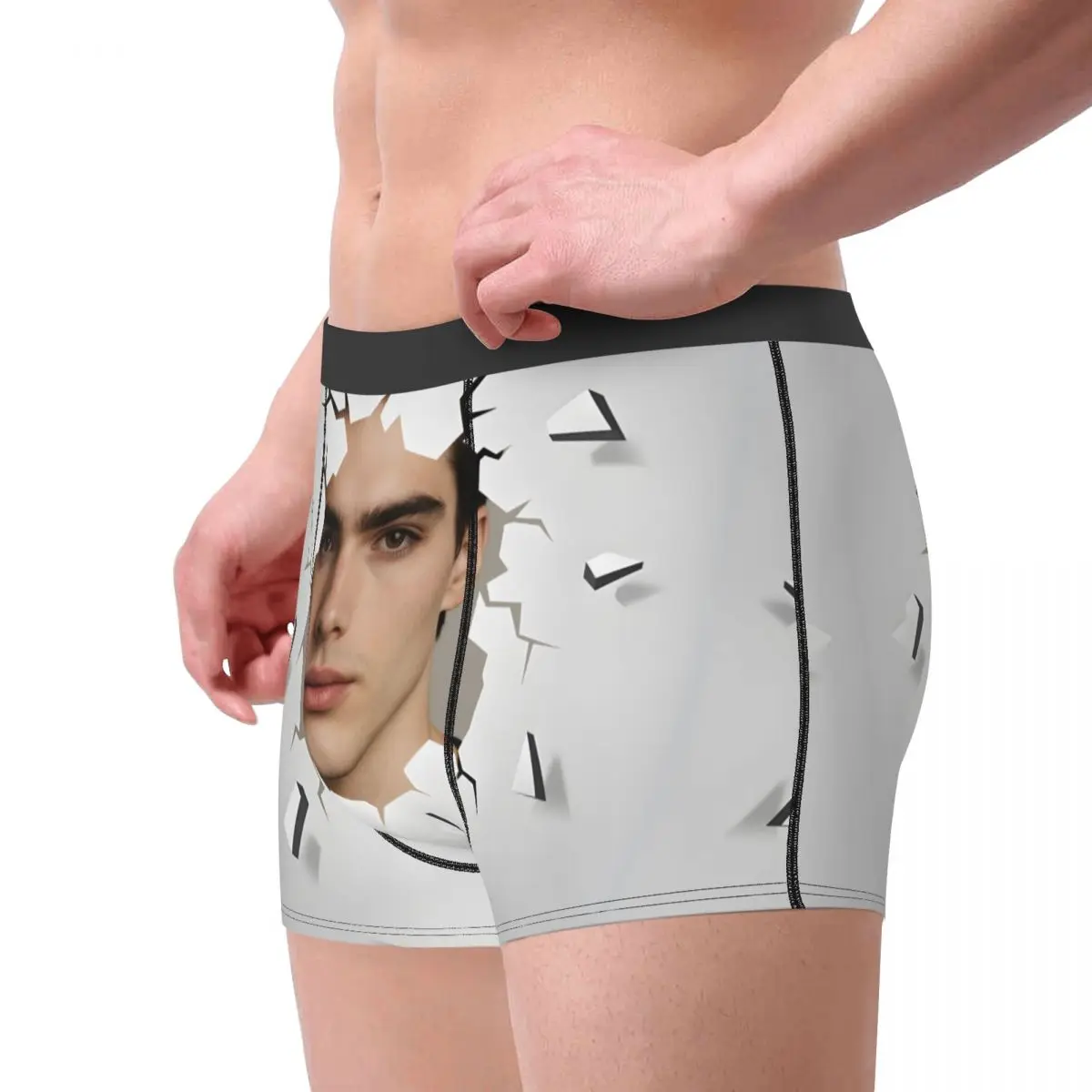 맞춤형 깨진 구멍 맞춤형 얼굴 사진 복서 반바지 팬티 남성용 속옷 편안한 기념일 선물 팬티 속옷