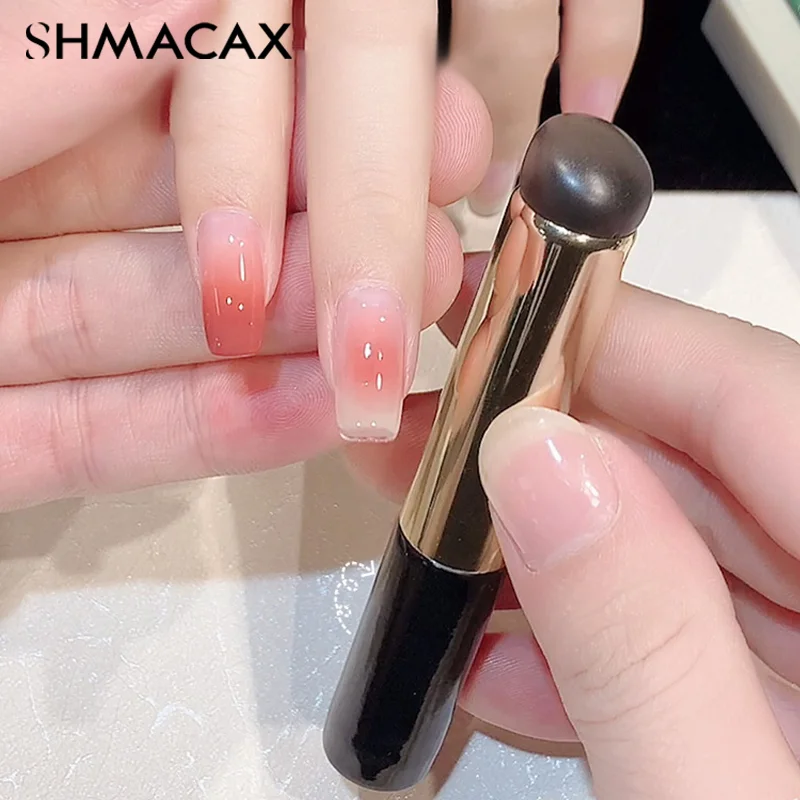 Silicone Nail Brush Reusable Applicator Stick Chrome Pigment Dust Applying Gradient Shading Pen Easy-Daub Powder Nail Art Tool