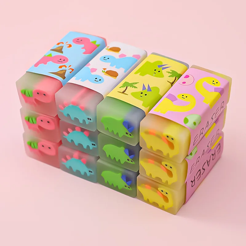 Cartoon Dinosaur Pattern Eraser Primary School Student Painting Rubber Test Office Error Correction 4B Pencil Eraser