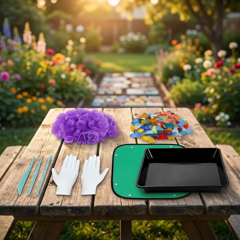 10 Inch Square Garden Stone Set For Diy Craft Gifts Includes Cement Mixing Square Foot Garden Stone Set