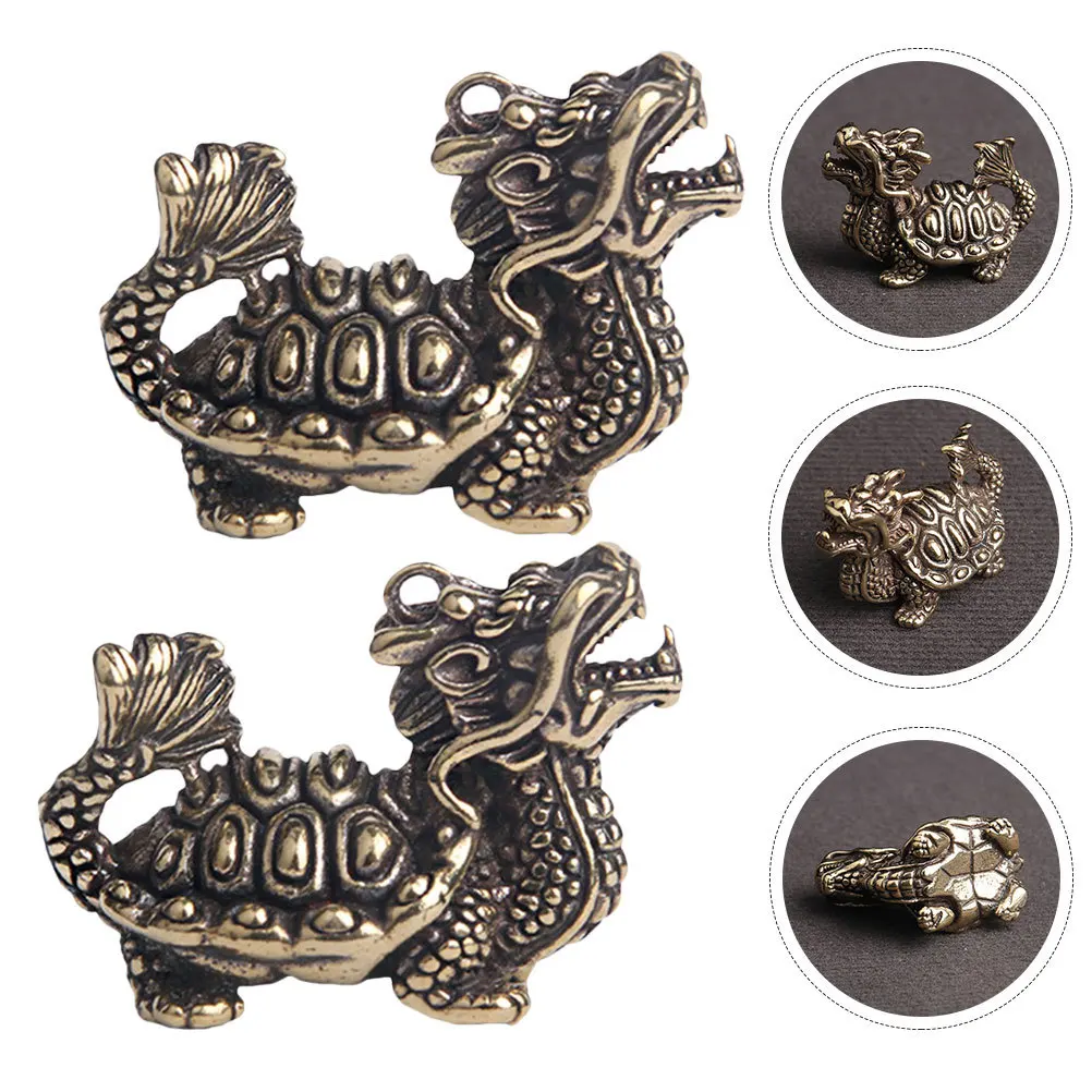 

1pc Retro Dragon Turtle Brass Desktop Craft Ornament For Home Office Decor Indoor Decoration Art Piece