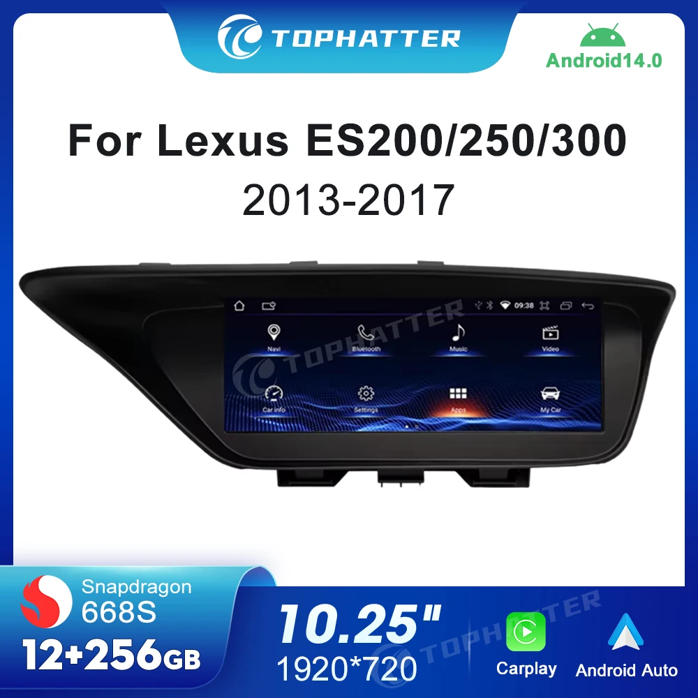 

10.25" Car Radio For Lexus ES ES200 ES250 ES300 2013-2017 Wireless CarPlay Android Auto Multimedia Player navi GPS DSP Audio