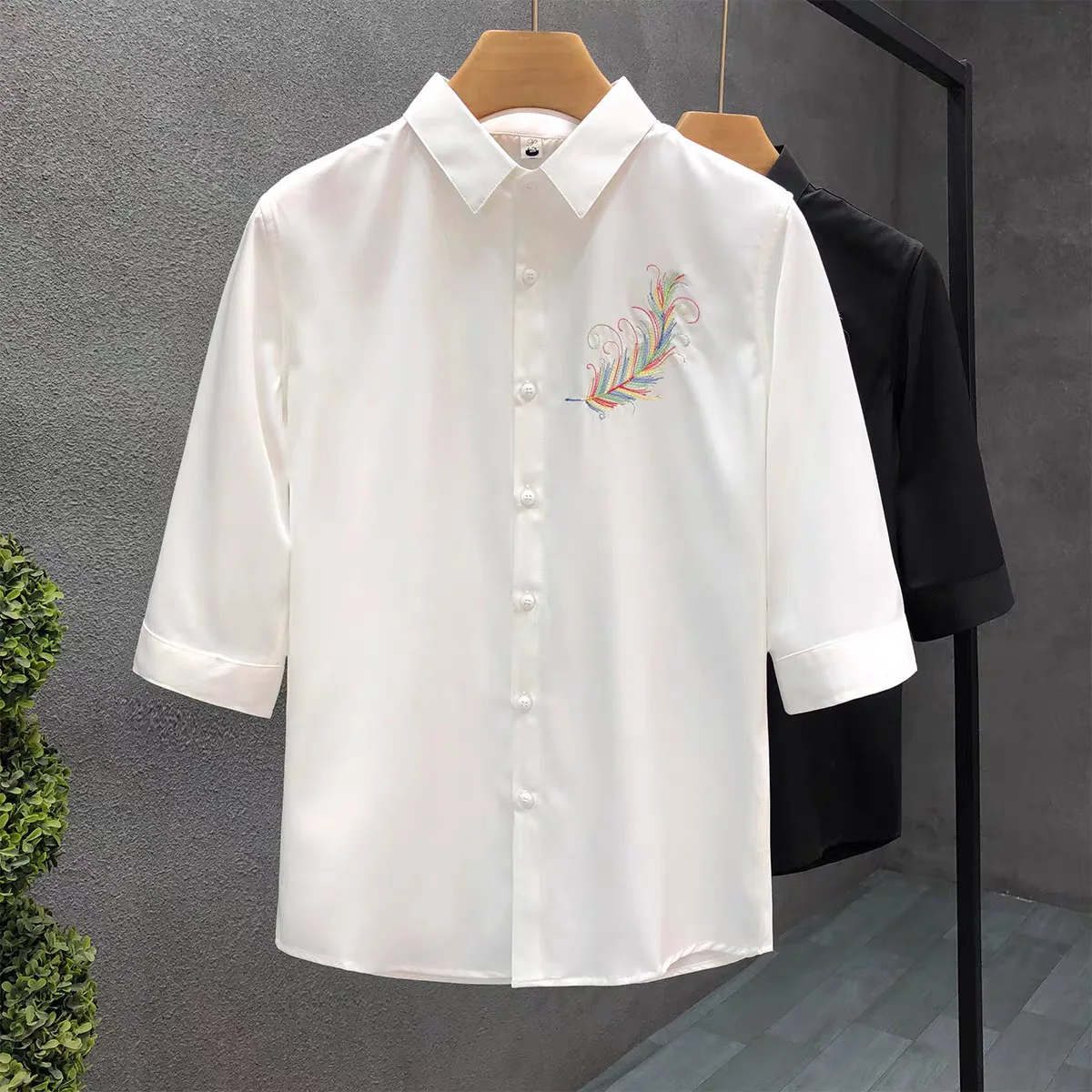 

Повседневная Гавайская белая рубашка для мужчин, приталенная корейская рубашка без глажки, летняя крутая новая мужская уличная одежда с короткими рукавами для девочек и мальчиков