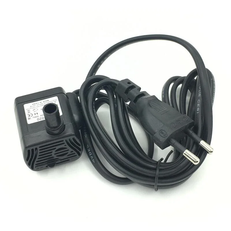 Bomba de agua en miniatura, 3W, CA 220V, impermeable, sin escobillas, Mini filtro de agua, bomba de fuente súper silenciosa, enchufe europeo