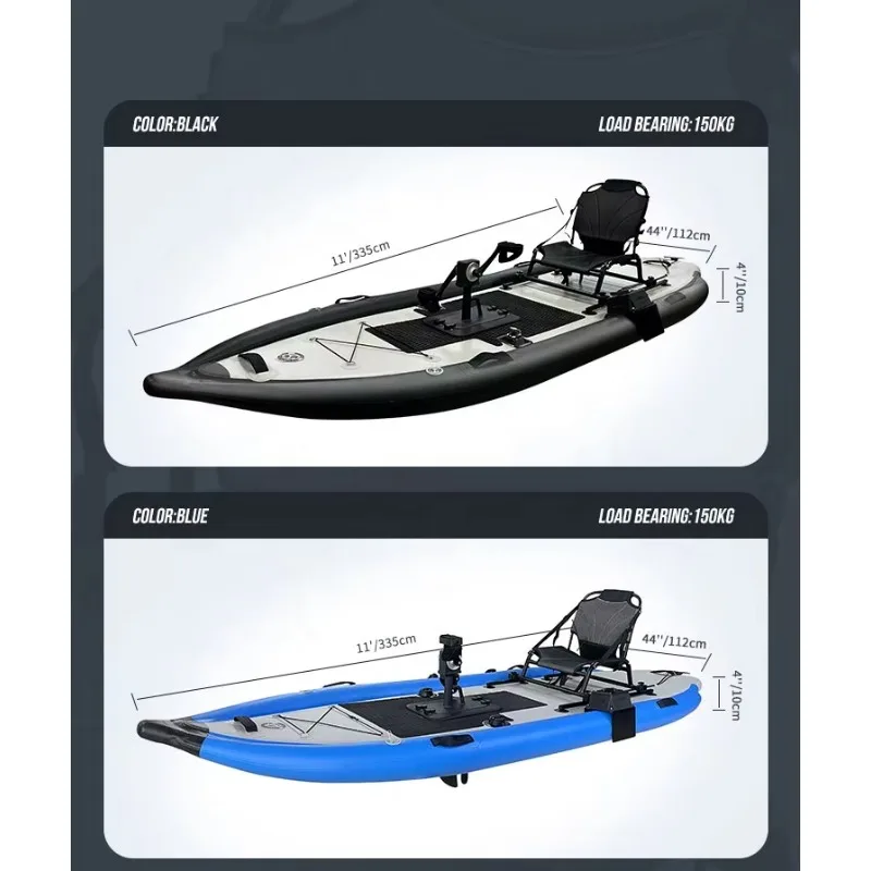Drop Shipping Hot Sale Inflatable Boat Rubber Boat PVC Foot Pedal Fishing Kayak With Fishing Rod Holder